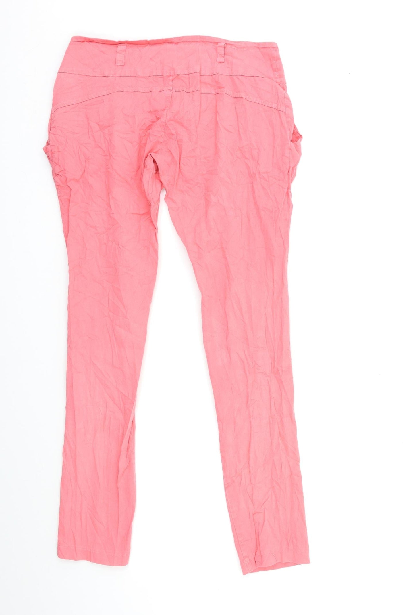 Womens UK Size M Preworn Regular Fit  Pink Trousers
