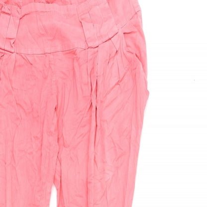 Womens UK Size M Preworn Regular Fit  Pink Trousers