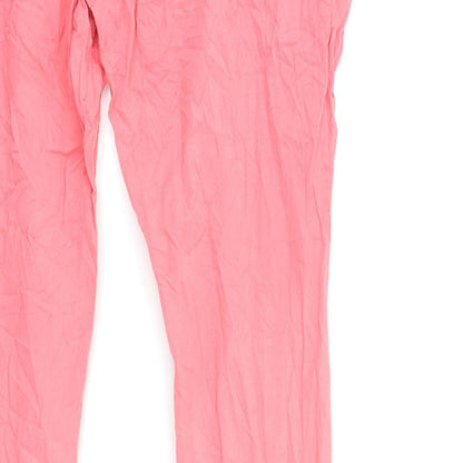 Womens UK Size M Preworn Regular Fit  Pink Trousers