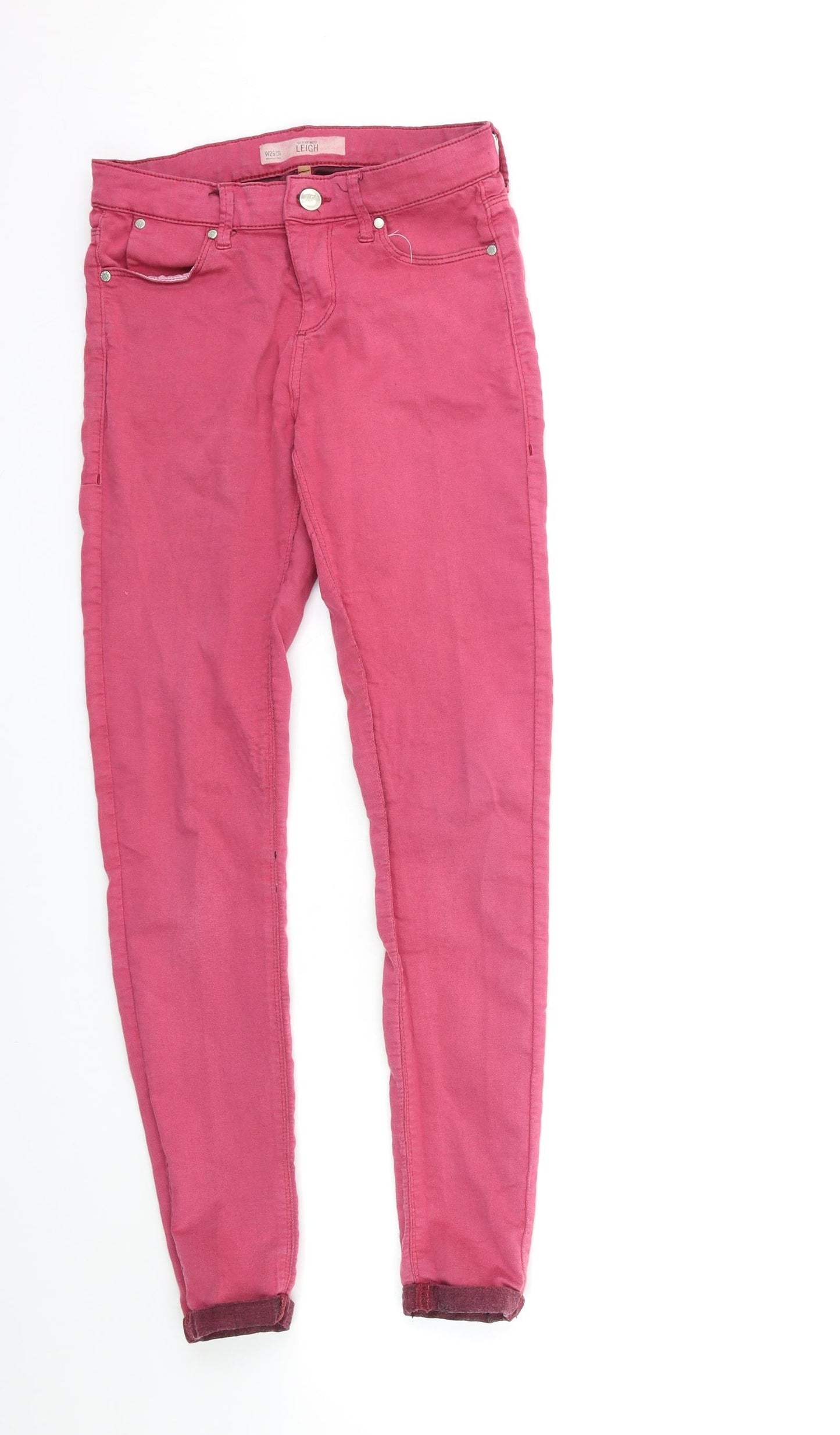 Topshop Womens Pink  Denim Skinny Jeans Size 26 in L30 in