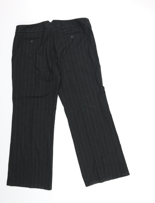 F&F Womens Black Striped  Trousers  Size 16 L29 in