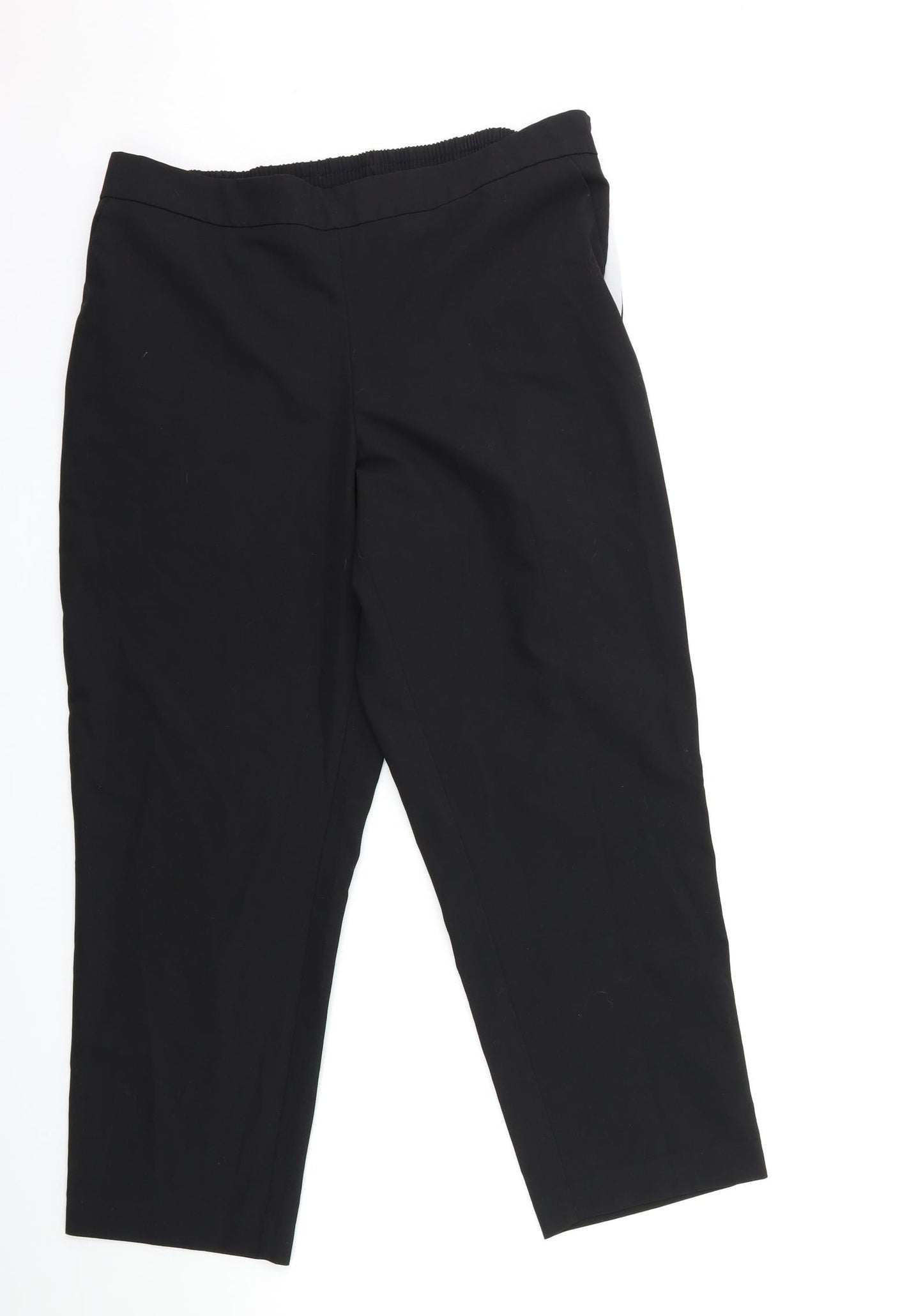 George Womens Black Striped Rayon Trousers  Size 34 in L27 in