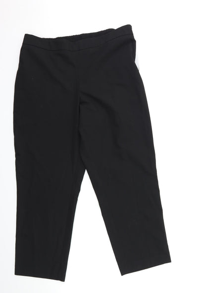 George Womens Black Striped Rayon Trousers  Size 34 in L27 in