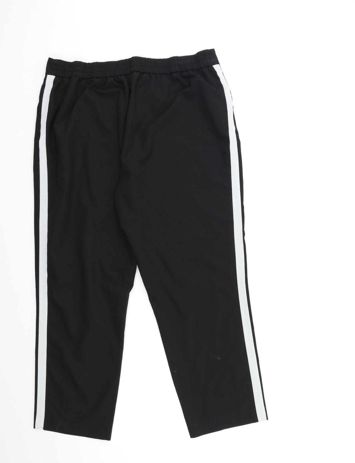 George Womens Black Striped Rayon Trousers  Size 34 in L27 in