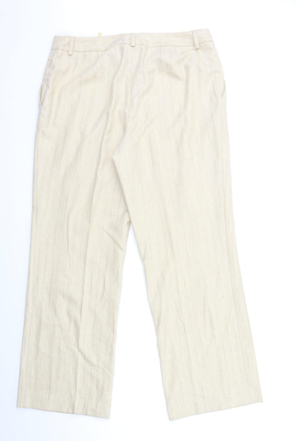 Prestige Womens Beige Striped  Trousers  Size 18 L31 in