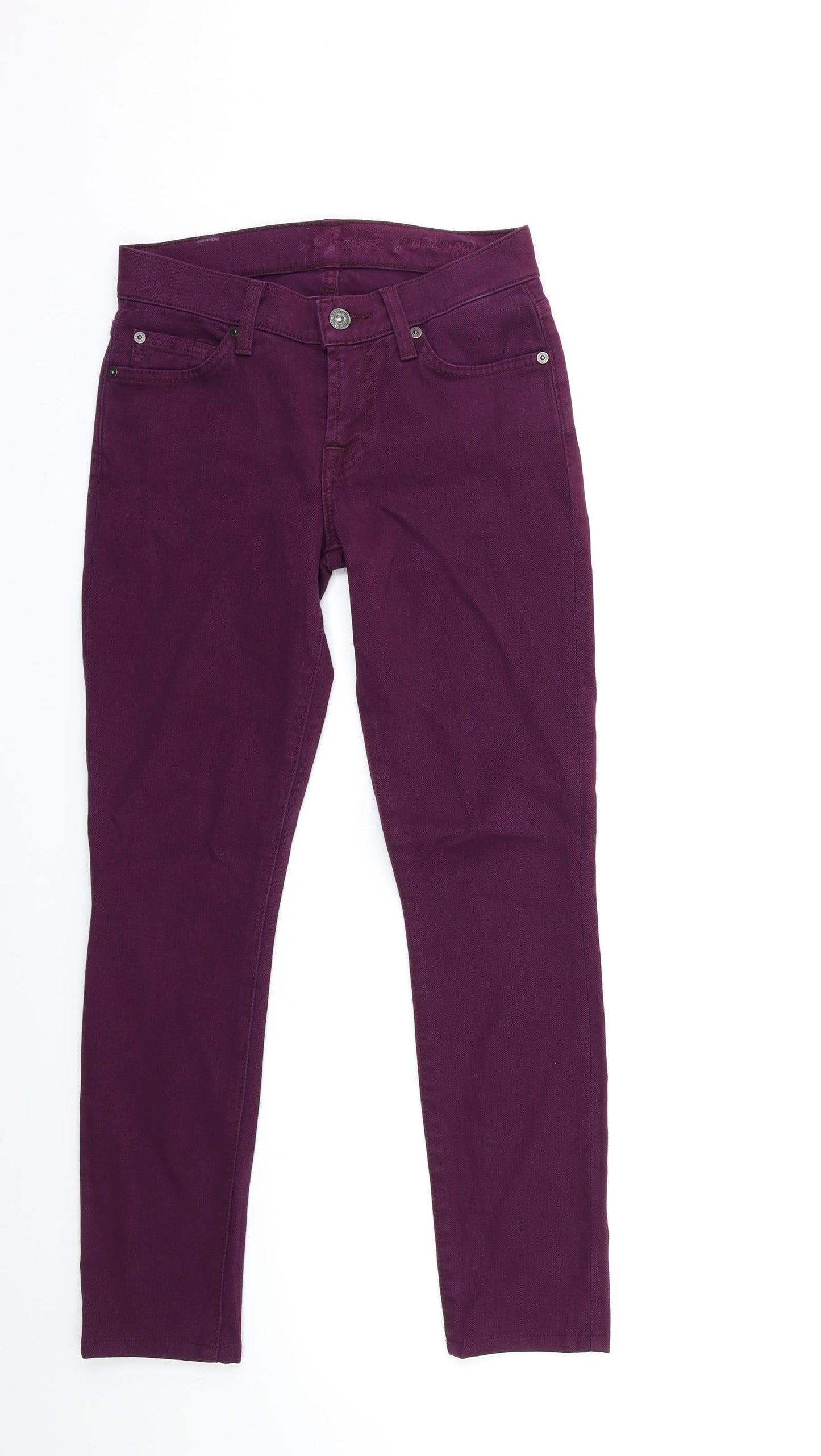 Womens UK Size 23 in Preworn Regular Fit Skinny Purple Jeans