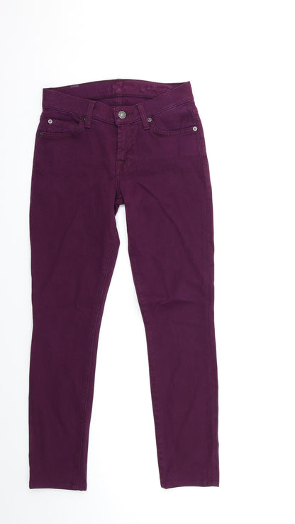 Womens UK Size 23 in Preworn Regular Fit Skinny Purple Jeans
