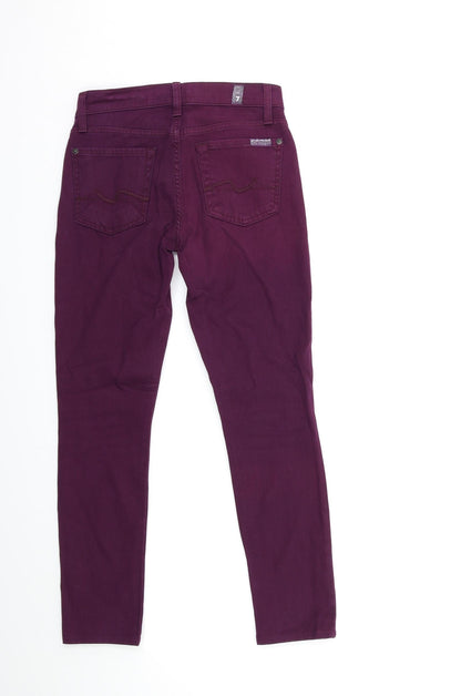 Womens UK Size 23 in Preworn Regular Fit Skinny Purple Jeans