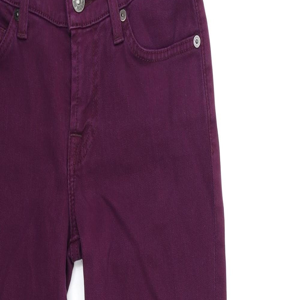 Womens UK Size 23 in Preworn Regular Fit Skinny Purple Jeans