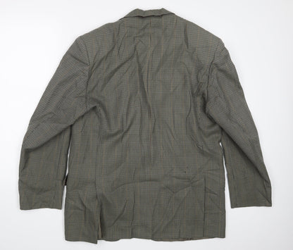 Green Woods Mens Grey Check  Jacket Suit Jacket Size 42