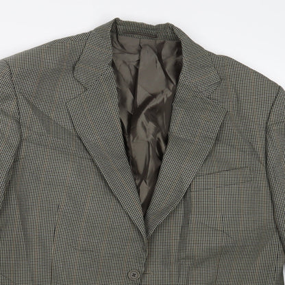 Green Woods Mens Grey Check  Jacket Suit Jacket Size 42
