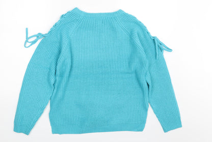 Womens UK Size 12 BEYOU Blue Pullover Jumper
