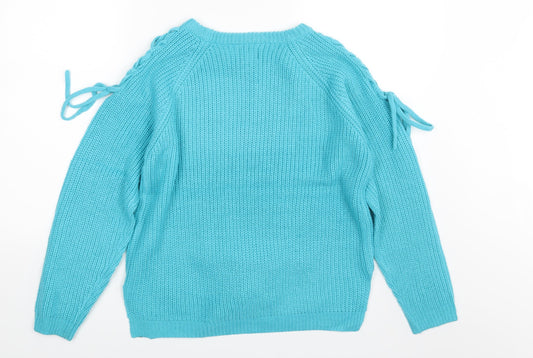 Womens UK Size 12 BEYOU Blue Pullover Jumper