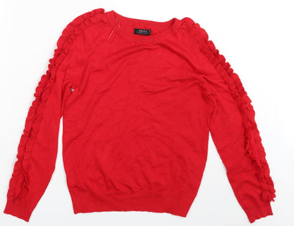 Womens UK Size 12 Papaya Red Pullover Jumper