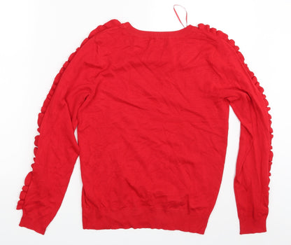 Womens UK Size 12 Papaya Red Pullover Jumper