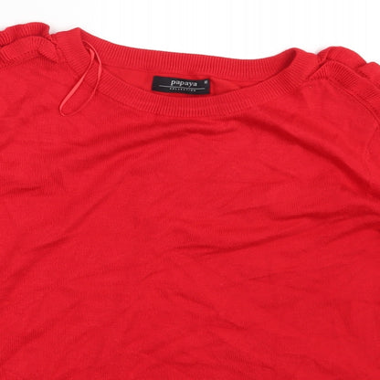 Womens UK Size 12 Papaya Red Pullover Jumper