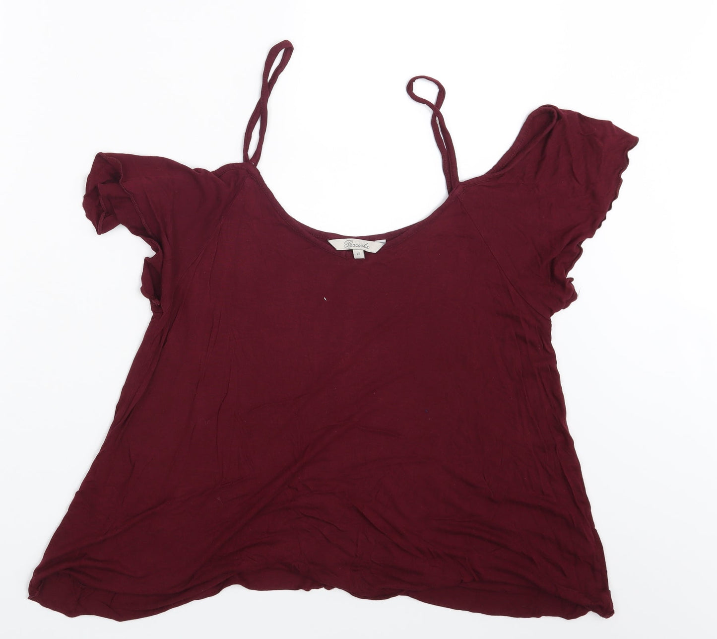 Womens UK Size 12 Peacocks Purple Basic Blouse