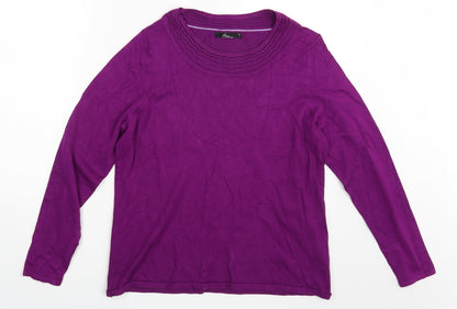 BM Collection Womens Purple   Pullover Sweatshirt Size M
