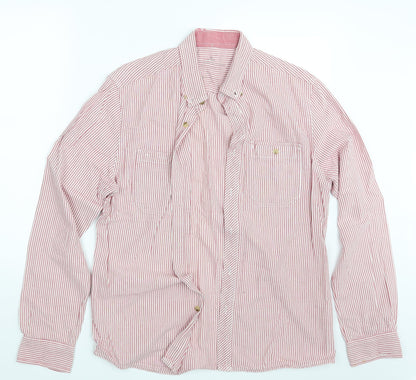 Mens UK Size M Easy Red  Button-Up Long Sleeve Casual Shirt