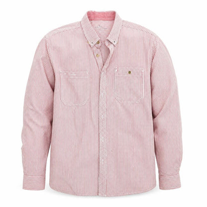 Mens UK Size M Easy Red  Button-Up Long Sleeve Casual Shirt