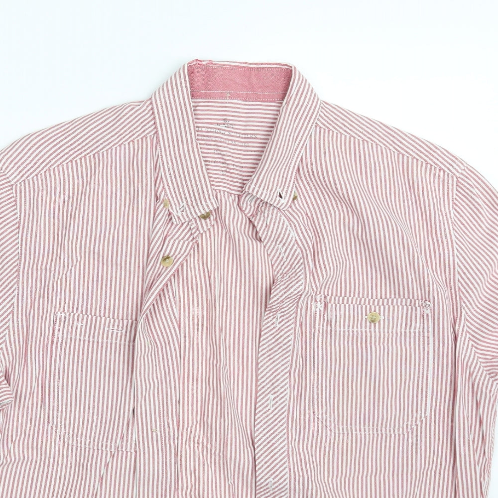 Mens UK Size M Easy Red  Button-Up Long Sleeve Casual Shirt