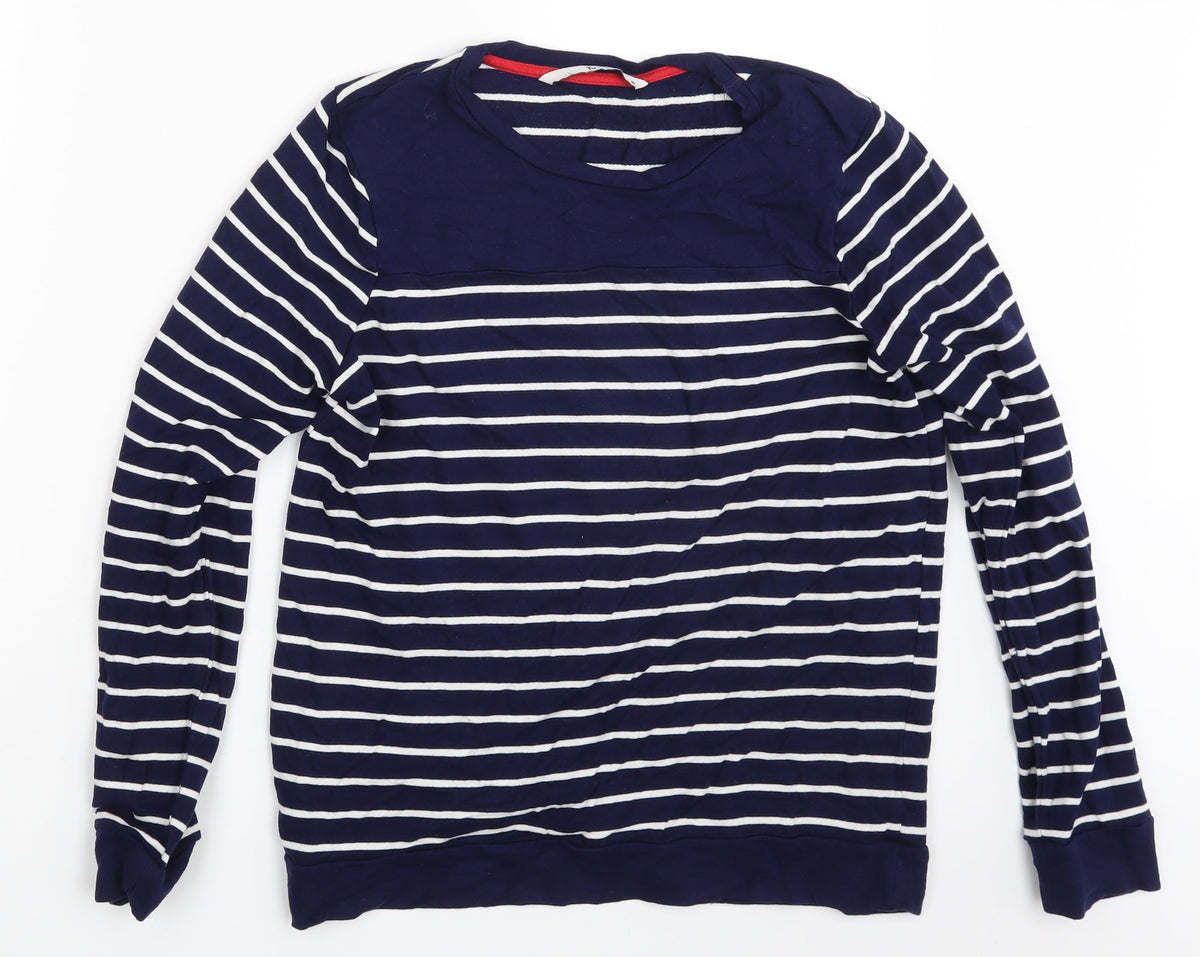 Tu Womens Black Striped  Pullover Sweatshirt Size 10