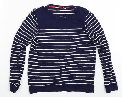 Tu Womens Black Striped  Pullover Sweatshirt Size 10
