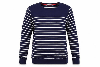 Tu Womens Black Striped  Pullover Sweatshirt Size 10