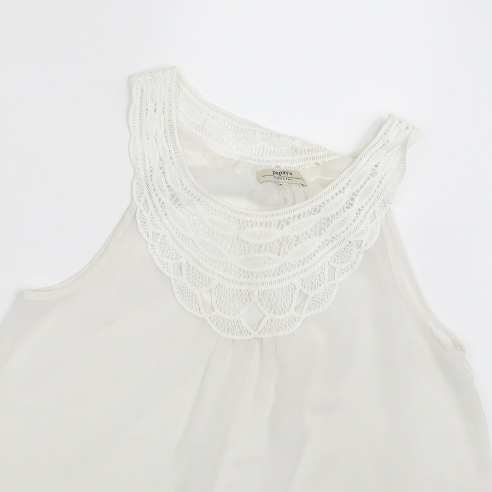Papaya Womens Ivory   Basic Blouse Size 12