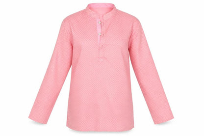 Avera Womens Pink Polka Dot  Basic Button-Up One Size