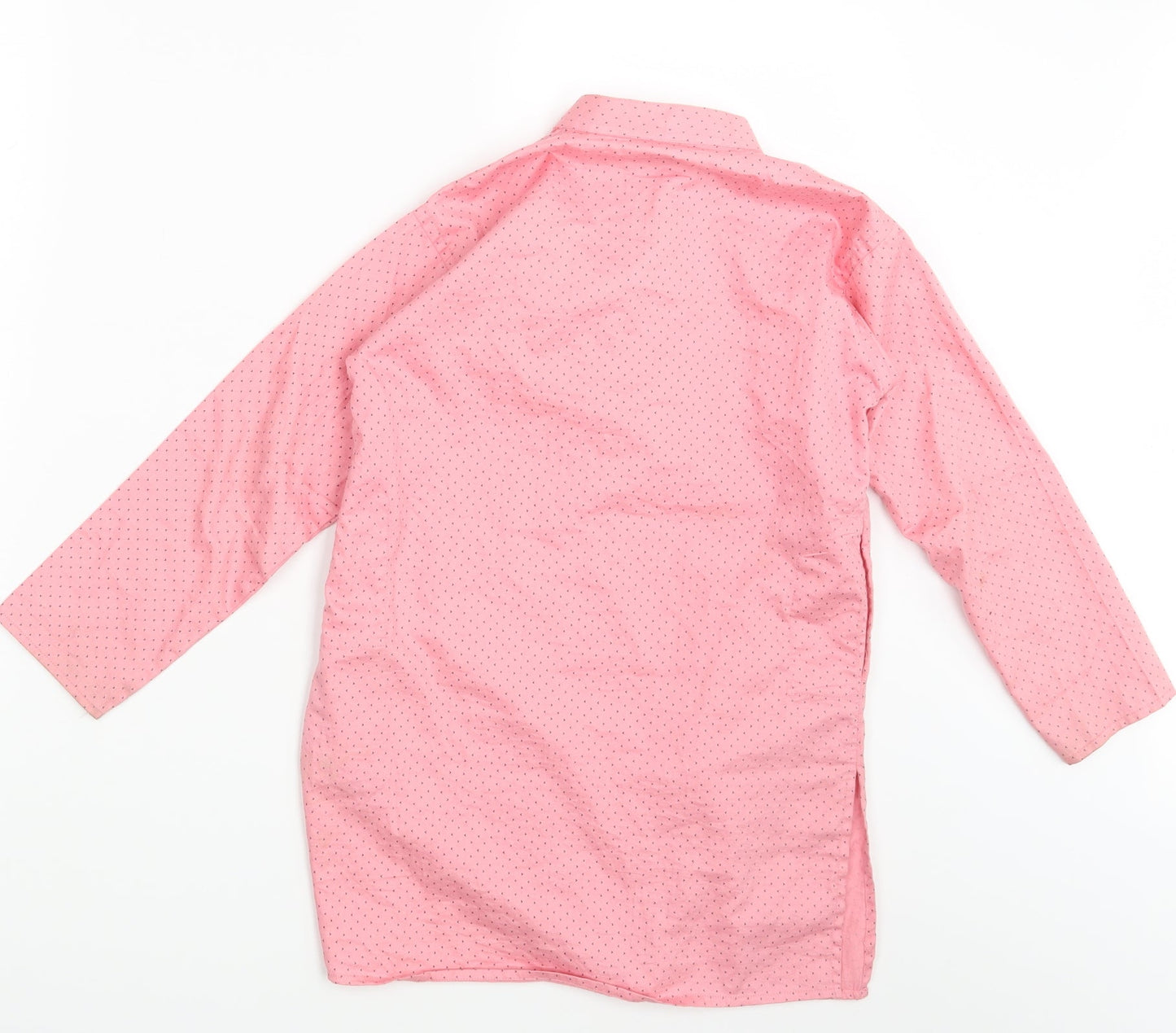 Avera Womens Pink Polka Dot  Basic Button-Up One Size