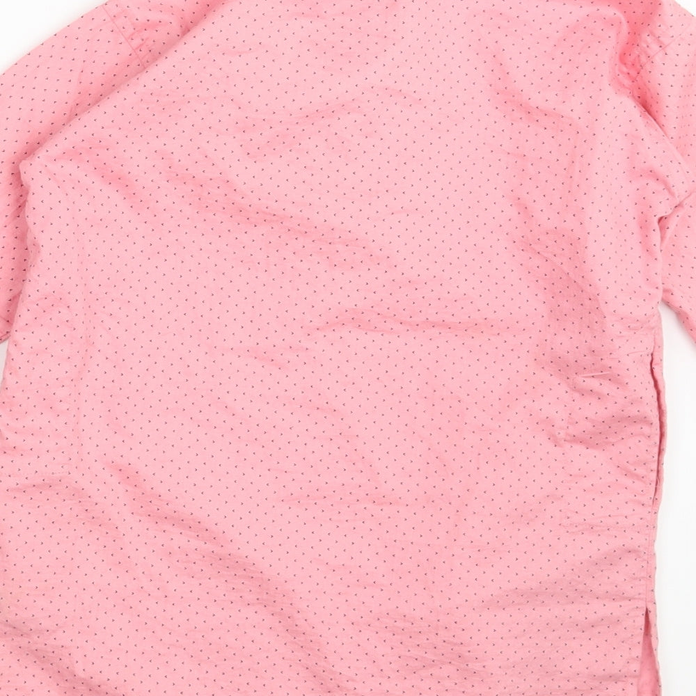 Avera Womens Pink Polka Dot  Basic Button-Up One Size