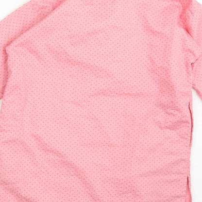 Avera Womens Pink Polka Dot  Basic Button-Up One Size