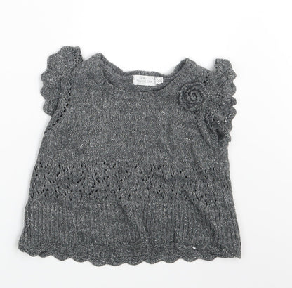 Mayoral Chic Girls Grey   Pullover Jumper Size 6-7 Years