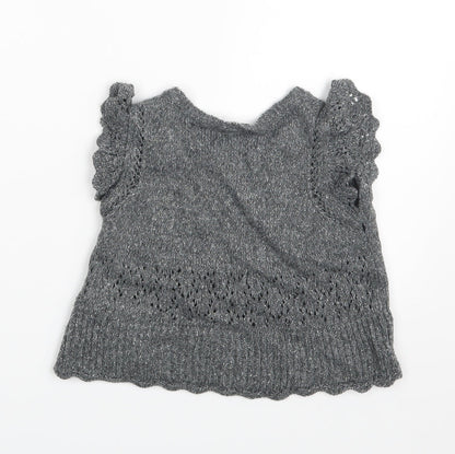 Mayoral Chic Girls Grey   Pullover Jumper Size 6-7 Years
