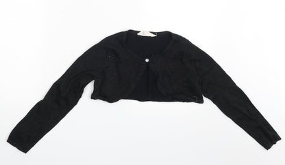 Additional front view of H&M girls’ black basic blouse, size 8-9, years