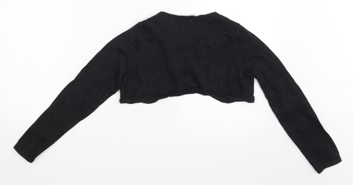 Back view of H&M girls’ black basic blouse, size 8-9, years
