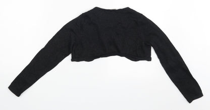 Back view of H&M girls’ black basic blouse, size 8-9, years