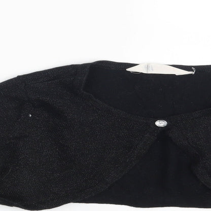 Close-up detail of H&M girls’ black basic blouse, size 8-9, years