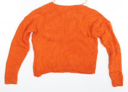 Womens UK Size 12 New Look Orange Pullover Jumper