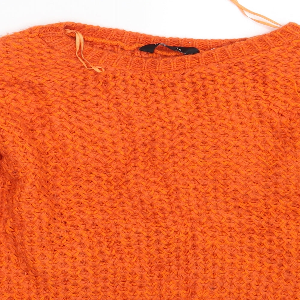 Womens UK Size 12 New Look Orange Pullover Jumper