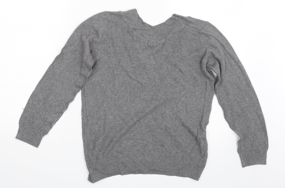 Lara Knit Womens Grey   Pullover Sweatshirt Size M