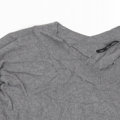Lara Knit Womens Grey   Pullover Sweatshirt Size M
