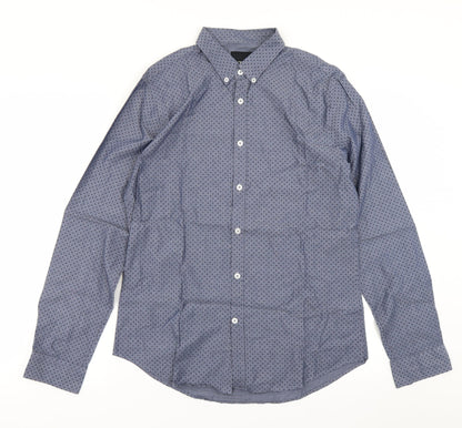 ASOS Mens Blue Polka Dot   Button-Up Size M