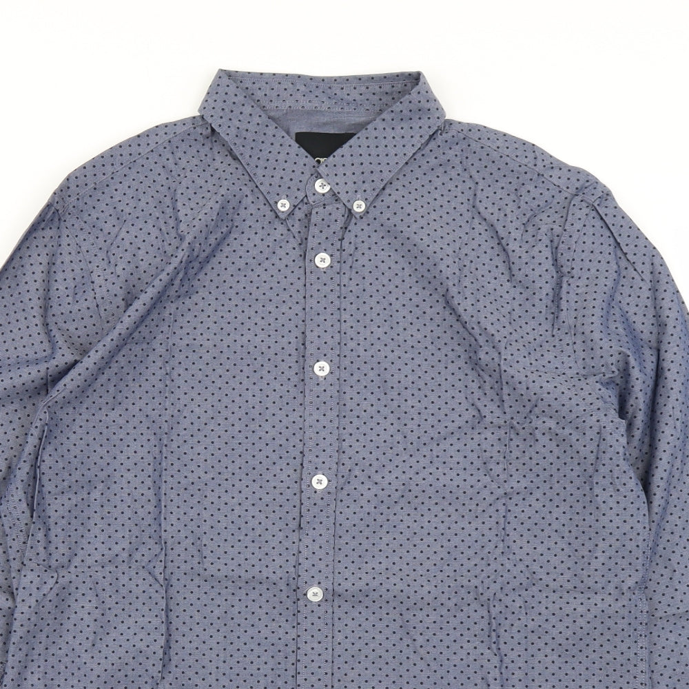 ASOS Mens Blue Polka Dot   Button-Up Size M