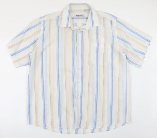 Mens UK Size 17.5 THBYTGL White  Button-Up Long Sleeve Casual Shirt