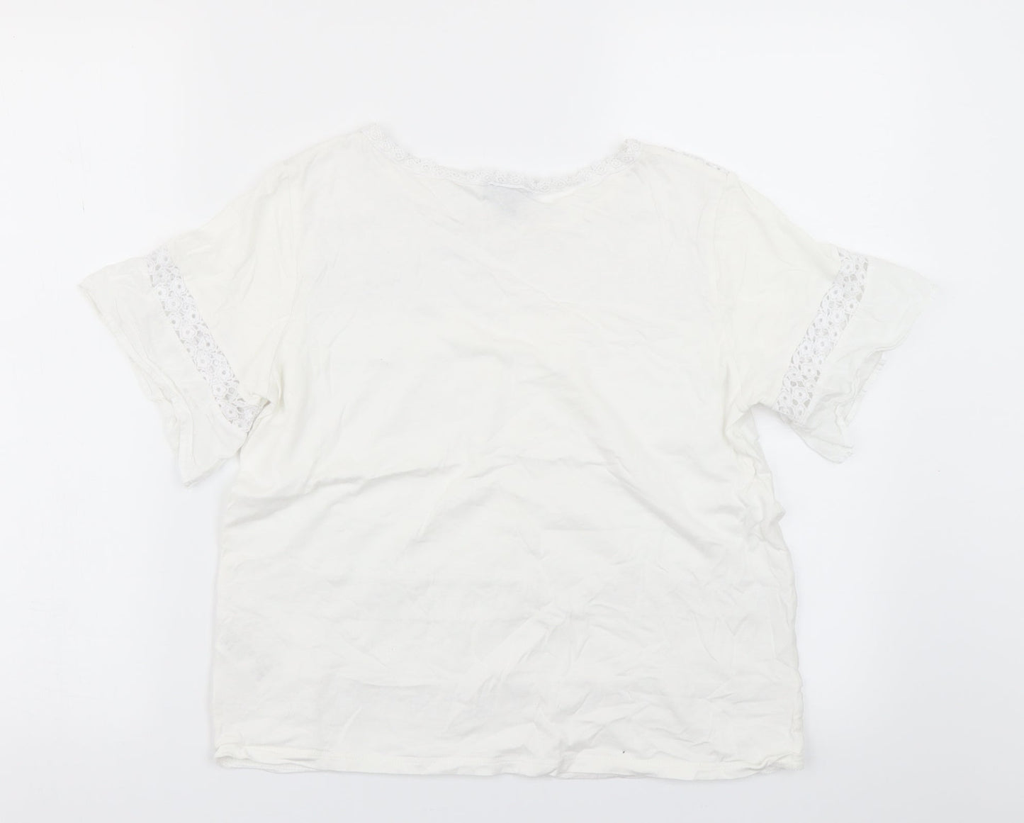 Womens UK Size 10 Topshop White Basic T-Shirt