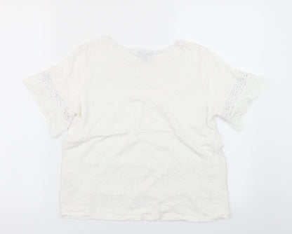 Womens UK Size 10 Topshop White Basic T-Shirt