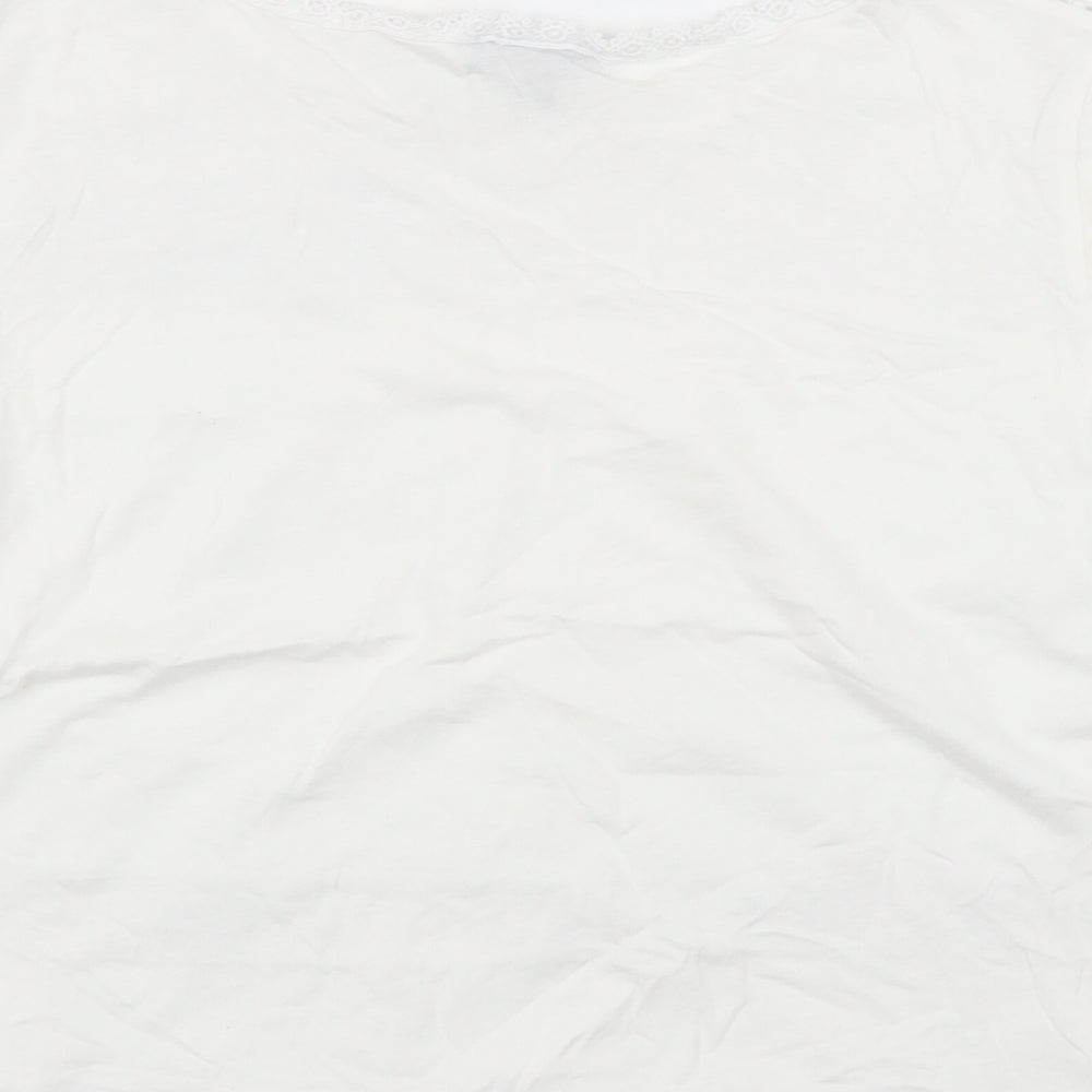 Womens UK Size 10 Topshop White Basic T-Shirt
