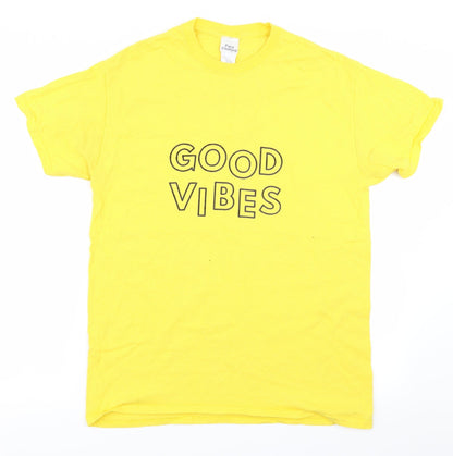 Face Clothing Mens Yellow    T-Shirt Size M